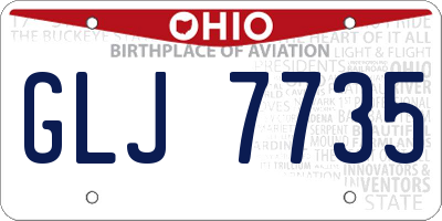 OH license plate GLJ7735
