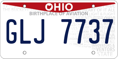 OH license plate GLJ7737