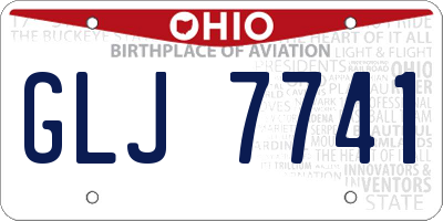 OH license plate GLJ7741