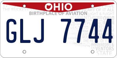 OH license plate GLJ7744