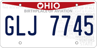 OH license plate GLJ7745