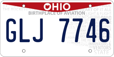 OH license plate GLJ7746