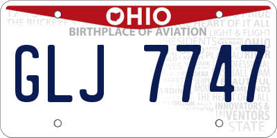 OH license plate GLJ7747