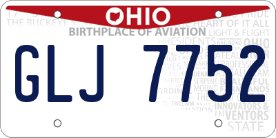 OH license plate GLJ7752