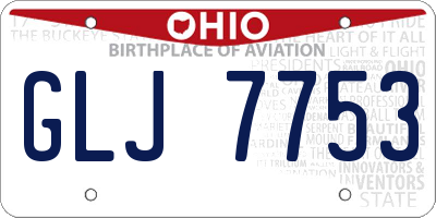 OH license plate GLJ7753