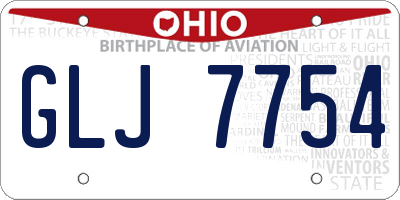 OH license plate GLJ7754