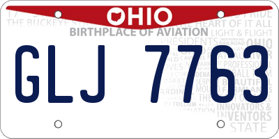 OH license plate GLJ7763