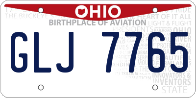 OH license plate GLJ7765