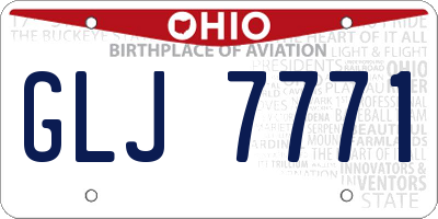 OH license plate GLJ7771