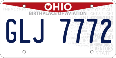OH license plate GLJ7772