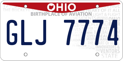 OH license plate GLJ7774