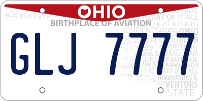 OH license plate GLJ7777
