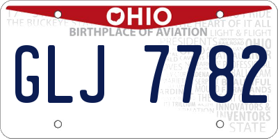 OH license plate GLJ7782