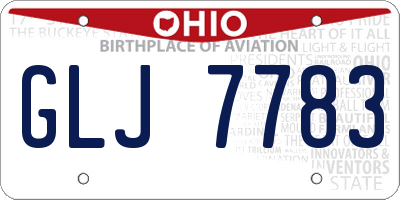 OH license plate GLJ7783