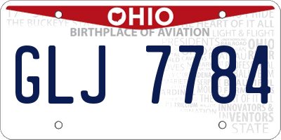 OH license plate GLJ7784
