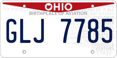 OH license plate GLJ7785