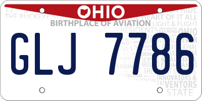 OH license plate GLJ7786