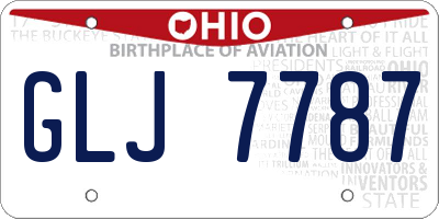 OH license plate GLJ7787