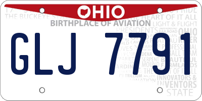 OH license plate GLJ7791