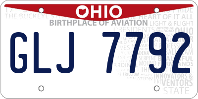 OH license plate GLJ7792