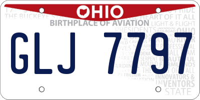 OH license plate GLJ7797