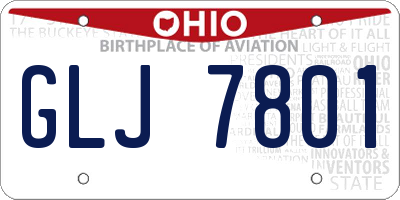 OH license plate GLJ7801