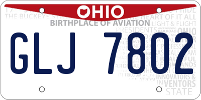 OH license plate GLJ7802