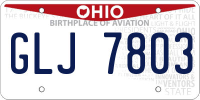 OH license plate GLJ7803
