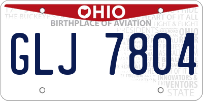 OH license plate GLJ7804