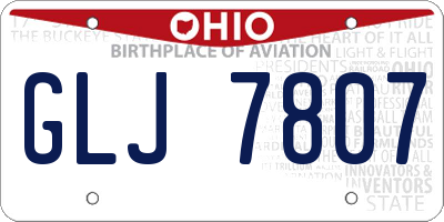 OH license plate GLJ7807