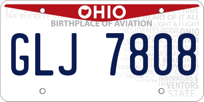 OH license plate GLJ7808