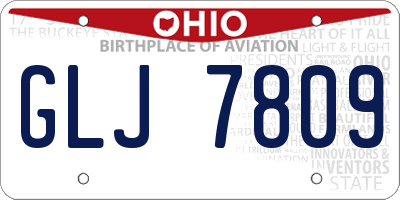 OH license plate GLJ7809