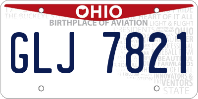 OH license plate GLJ7821