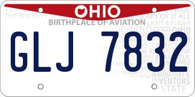 OH license plate GLJ7832