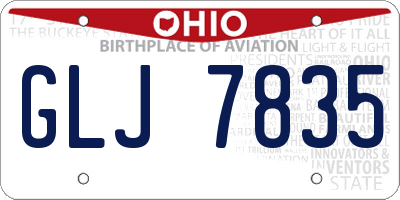 OH license plate GLJ7835