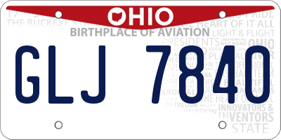 OH license plate GLJ7840