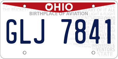 OH license plate GLJ7841