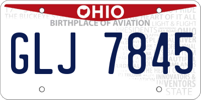 OH license plate GLJ7845