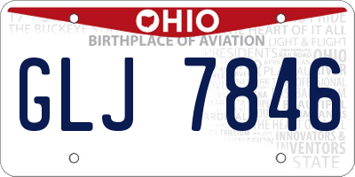 OH license plate GLJ7846