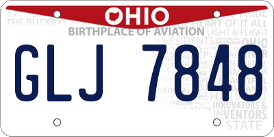 OH license plate GLJ7848