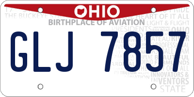 OH license plate GLJ7857