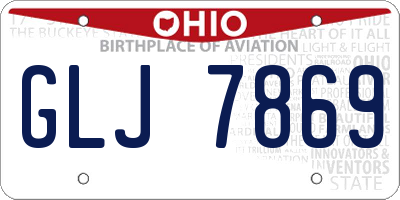 OH license plate GLJ7869