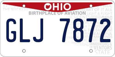 OH license plate GLJ7872