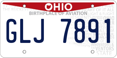OH license plate GLJ7891