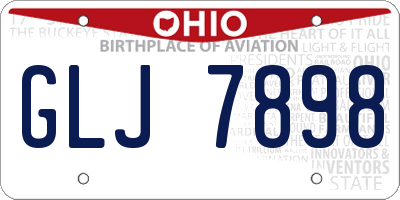 OH license plate GLJ7898