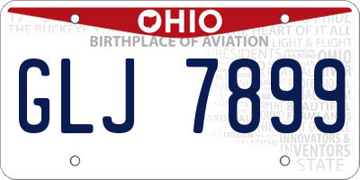 OH license plate GLJ7899
