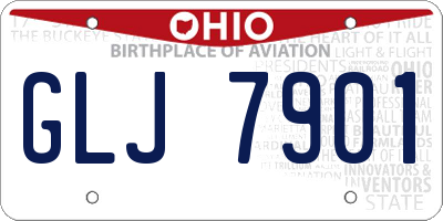 OH license plate GLJ7901
