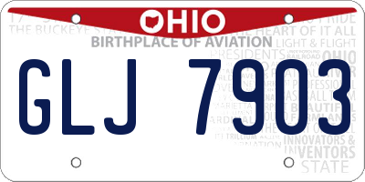 OH license plate GLJ7903