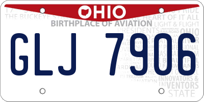 OH license plate GLJ7906