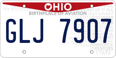 OH license plate GLJ7907